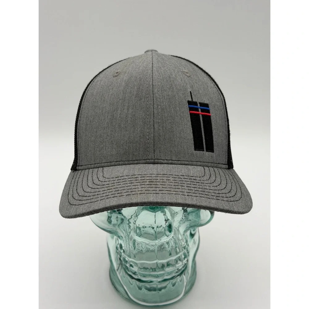 Twin Towers 20 Year Anniversary Patch Trucker Hat Cap Gray Black Snapback Mesh